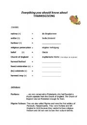 English worksheet: Thanksgiving