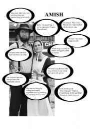 English Worksheet: Introducing the Amish people