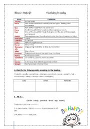 English Worksheet: Vocabulary
