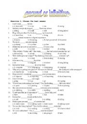 English Worksheet: gerund or infinitive