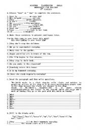 English worksheet: A REPETITION WORKSHEET