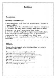 English worksheet: Revision