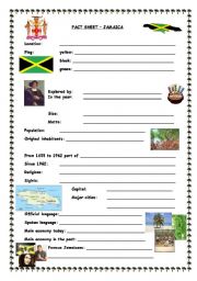 English Worksheet: Fact sheet Jamaica