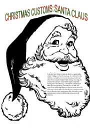 English Worksheet: Christmas customs: Santa Claus