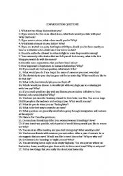 English Worksheet: Random Conversation Questions