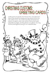 English Worksheet: Christmas customs: greeting cards