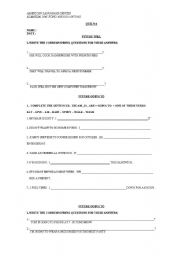 English Worksheet: future will and going to quiz
