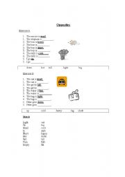 English Worksheet: Opposites
