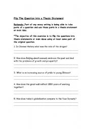 English worksheet: Flip questions