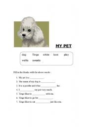 English worksheet: My pet