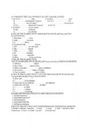 English worksheet: exercises on to be and some new words