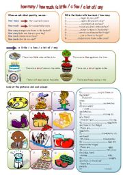 English Worksheet: countable and uncountable nouns