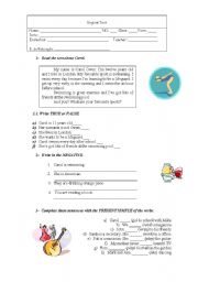 English worksheet: Hobbies, sports and present continuous