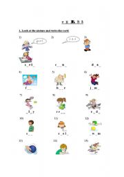 English worksheet: My first verbs