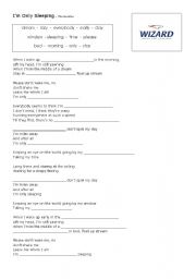 English worksheet: Im Only Sleeping - The Beatles