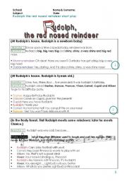 English Worksheet: Rudolph short play