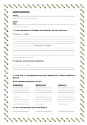 English worksheet: Reading worksheet