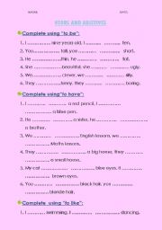 English worksheet: PRESENT SIMPLE: TO BE, TO HAVE GOT AND TO LIKE