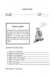 English Worksheet: Reading Test