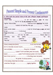 English Worksheet: Present Simple and present Continuous