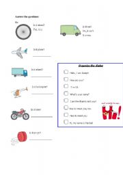 English Worksheet: verb to be/ toys