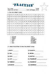 English Worksheet: months