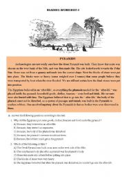 English Worksheet: PYRAMIDS-Reading comprehension