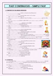 English Worksheet: PAST CONTINUOUS AND SIMPLE PAST