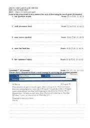 English Worksheet: WRITING TEST USING PRESENT CONTINUOUS TENSE AND FUTURE TENSE