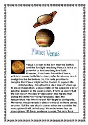 Planet  Venus       3 Sections Test of   English