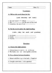 English Worksheet: an English test