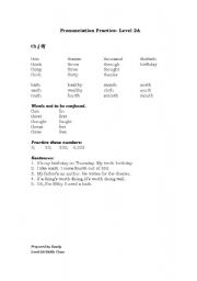 English worksheet: pronunciation soft th