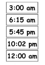 English Worksheet: time flashcards