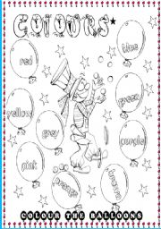 English Worksheet: colourful balloons