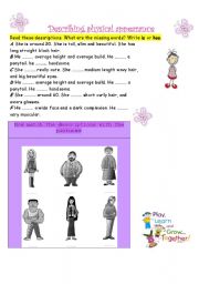 English Worksheet: Describing physical appearance