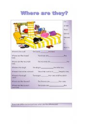 English Worksheet: prepositions place (2 pages)