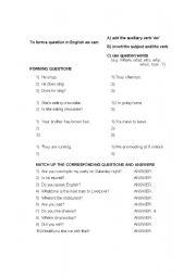English worksheet: Forming questions worksheet