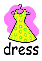 English worksheet: dress flashcards