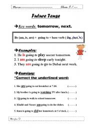 English worksheet: future tense