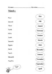 English worksheet: months
