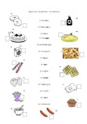 English Worksheet: American Breakfast