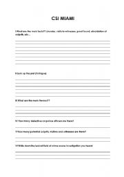 English Worksheet: CSI MIAM