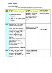 English worksheet: Hanukah