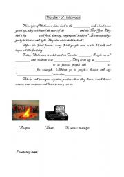 English worksheet: The story of Halloween