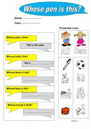 Possisive Pronoun: worksheet 