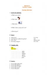 English worksheet: Revision 1st Kids