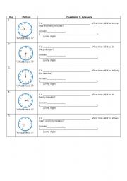 English Worksheet: telling the time