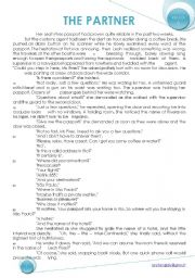 English Worksheet: THE PARTNER Reading Comprehension + KEY