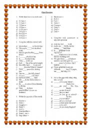 English worksheet: Review about vocabulary and time