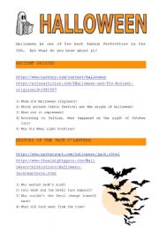 English Worksheet: Halloween: Treasure Hunt